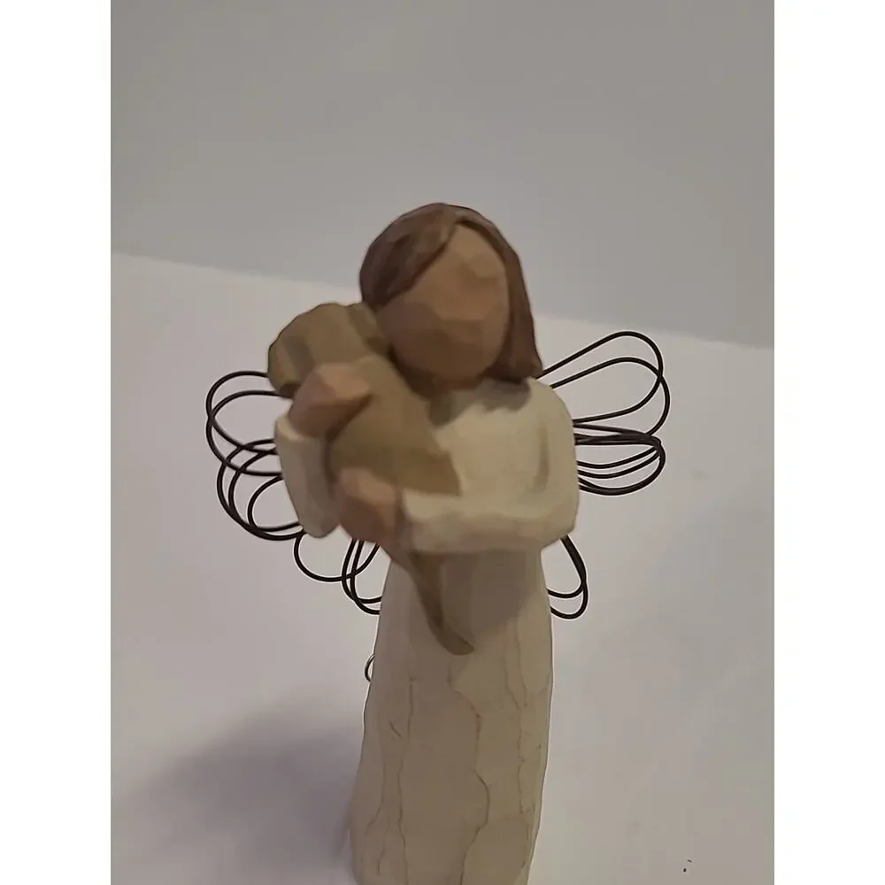 1999 Demdaco Willow Tree Susan Lordi Angel of Friendship with Dog Puppy Figurine